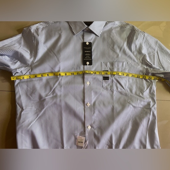 Pronto Uomo Blue Long Sleeve Button Up Shirt Men’s Size 17 or 34/35 - Picture 6 of 14